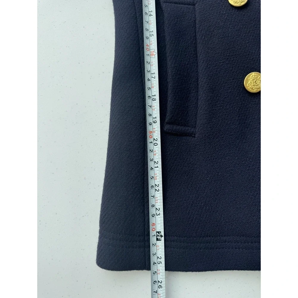 Women's Navy J.Crew Majesty Peacoat in Stadium Cloth‎ 0 Nello Gori Italian Wool - Picture 4 of 6